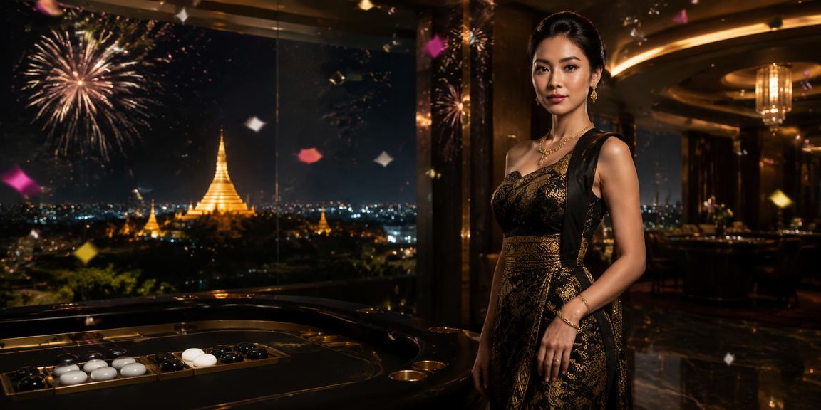 ရန်ကုန် မြို့တွင် ရွှေတိဂုံဘုရားေကြာင့် အတူ ကစားနေသော စလော့ဂိမ်းကစားသမားများ